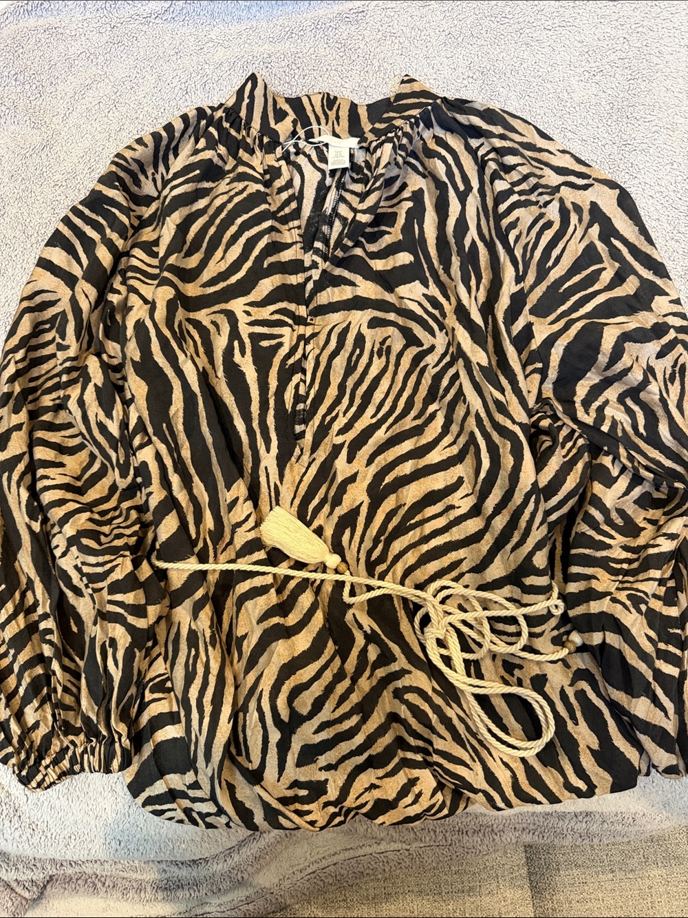 🐅 H&M ANIMAL PRINT TUNIC TOP – XL